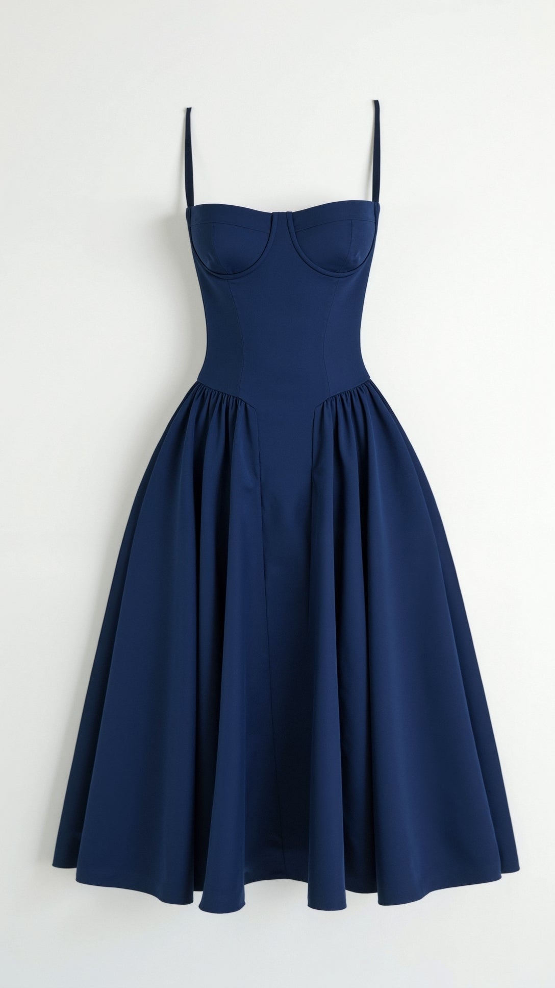 Vestido midi corpete estruturado feminino