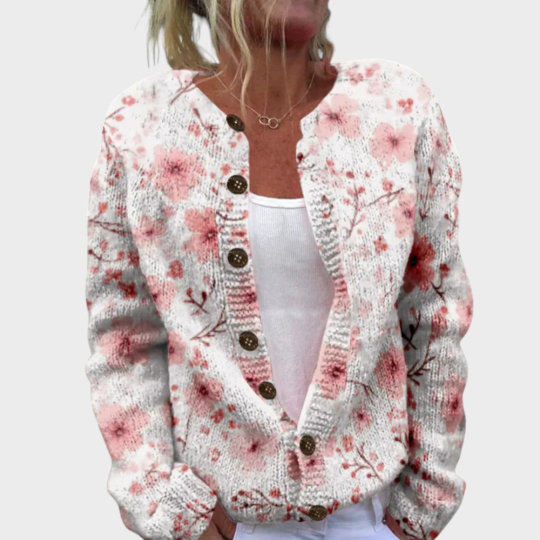 Cardigan Floral de Outono feminino