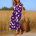 Vestido fluido com decote V feminino