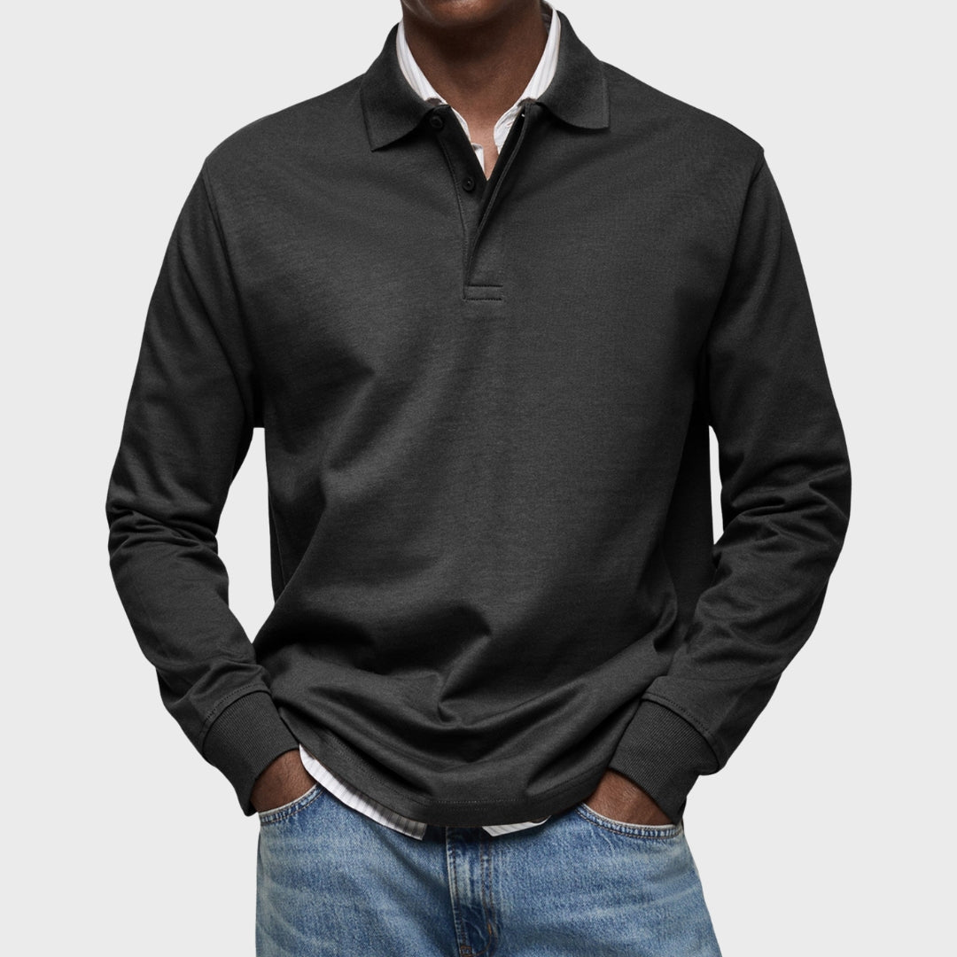 Eduardo - Polo De Luxo De Mangas Compridas masculino