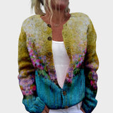 Cardigan Floral de Outono feminino