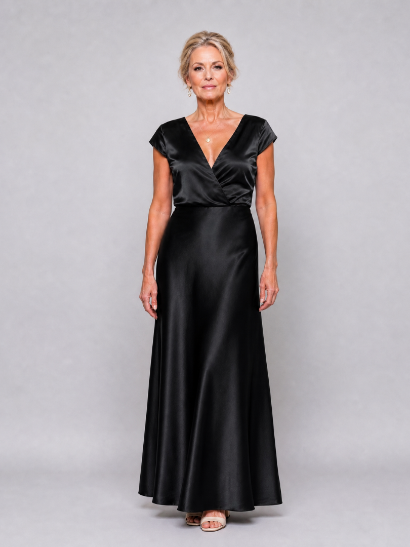 Vestido maxi Samouse envelope com manga curta