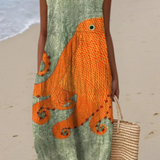 Luna | Vestido Midi Oceânico