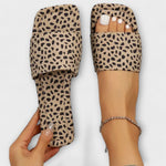Mocassins rasos com estampado de leopardo feminino