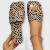 Mocassins rasos com estampado de leopardo feminino