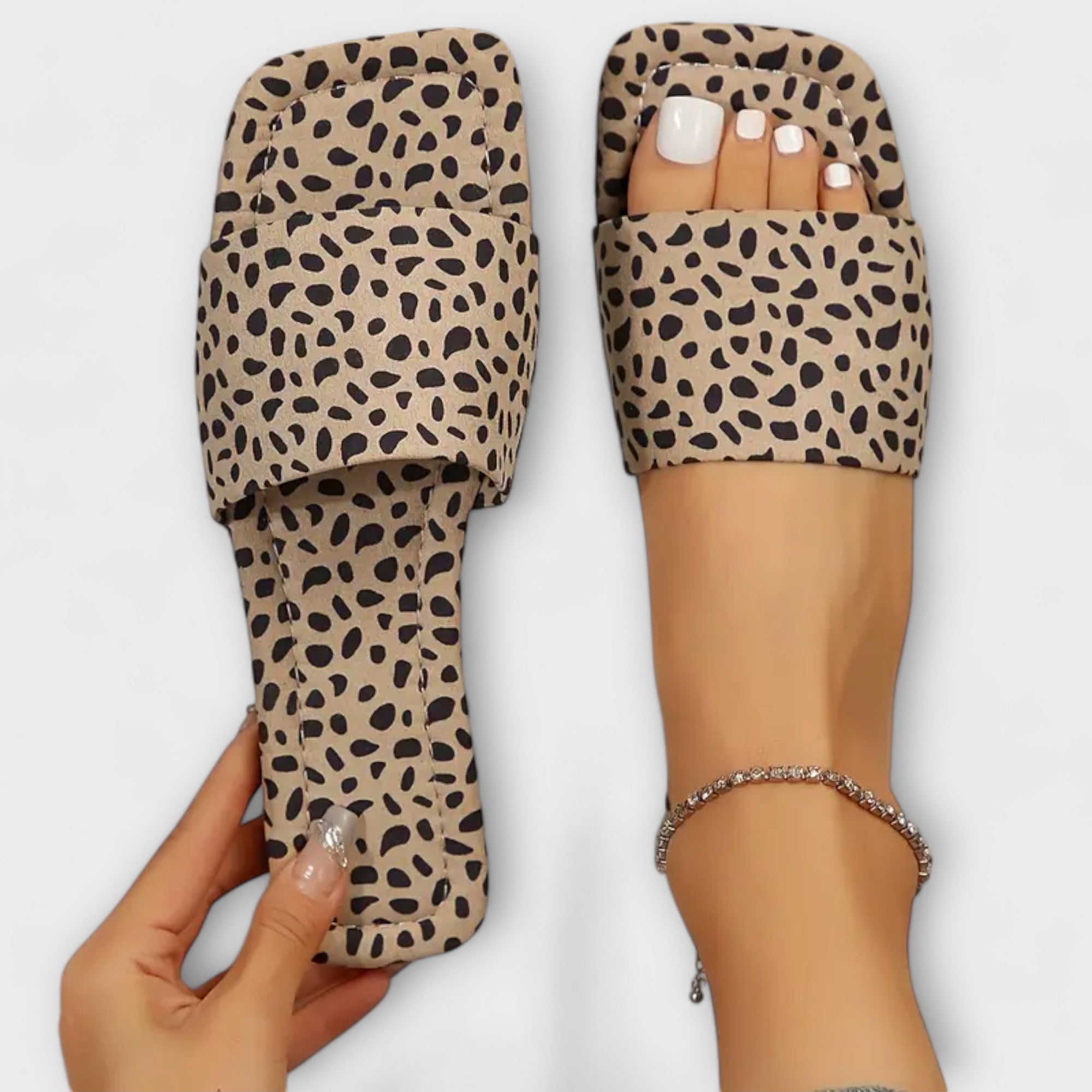Mocassins rasos com estampado de leopardo feminino