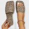 Mocassins rasos com estampado de leopardo feminino