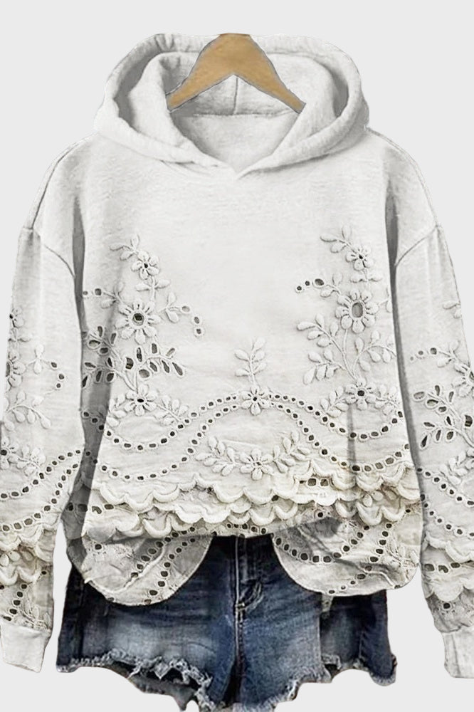 Moletom com Capuz em Renda feminino
