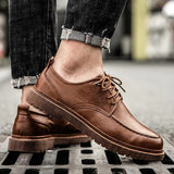 Sapatos de Couro Verdadeiro masculino