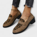 Sapatos femininos elegantes com padrão de leopardo feminino