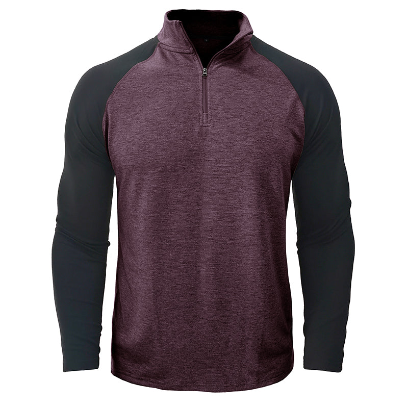 Camisa de algodão com gola subida masculino