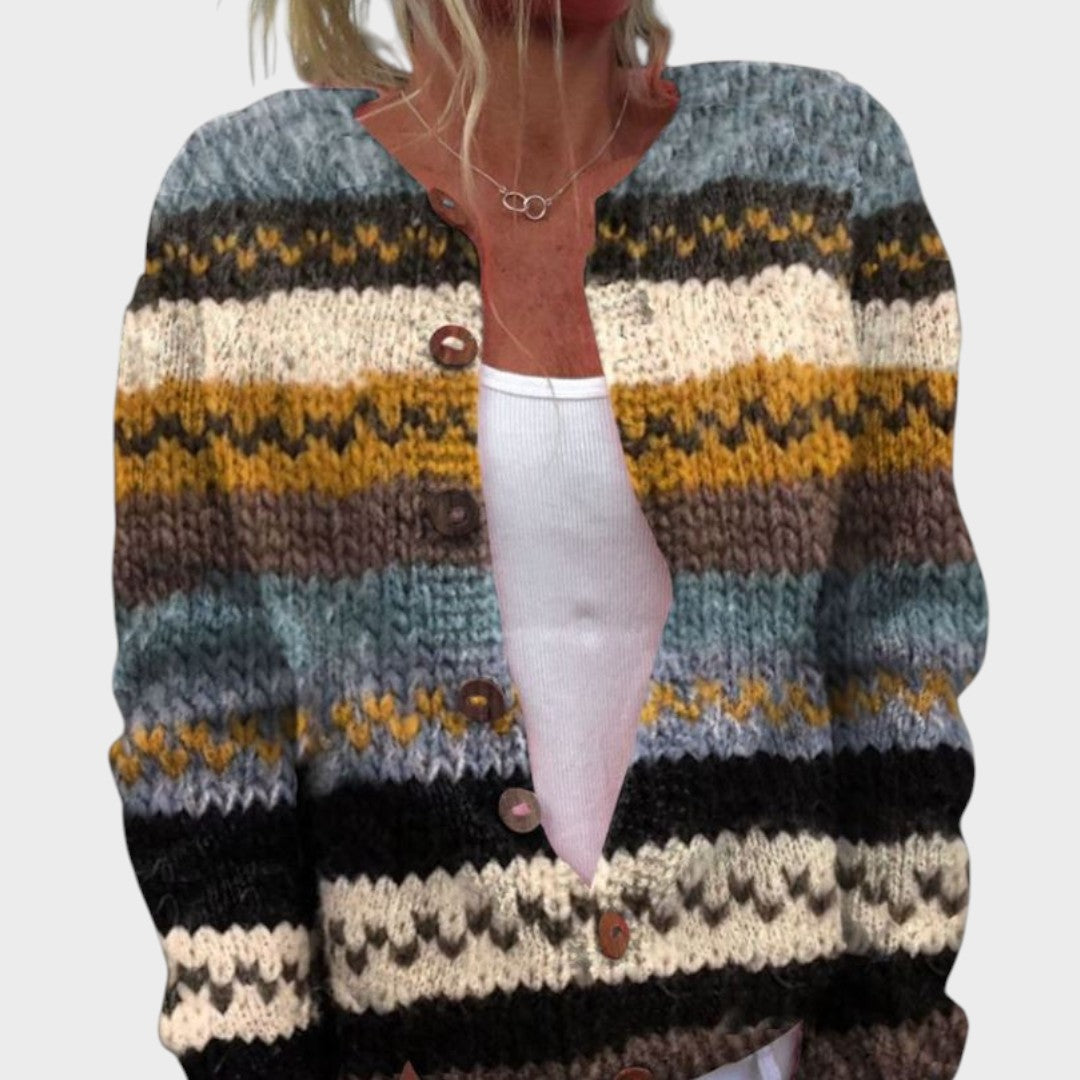Cardigan Floral de Outono feminino