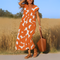 Vestido fluido com decote V feminino