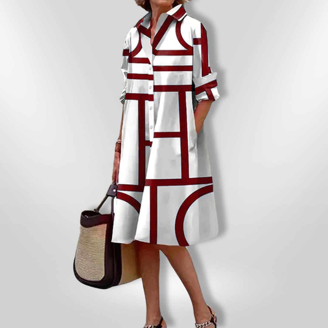 Vestido Midi Geométrico feminino