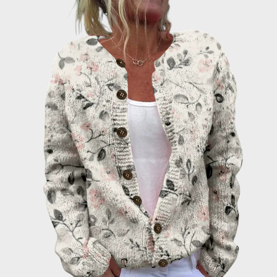 Cardigan Floral de Outono feminino