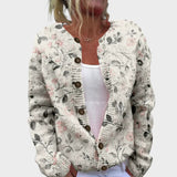 Cardigan Floral de Outono feminino