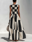 Carlotta | Vestido maxi de painéis contrastantes