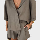 Conjunto de elegância natural feminino