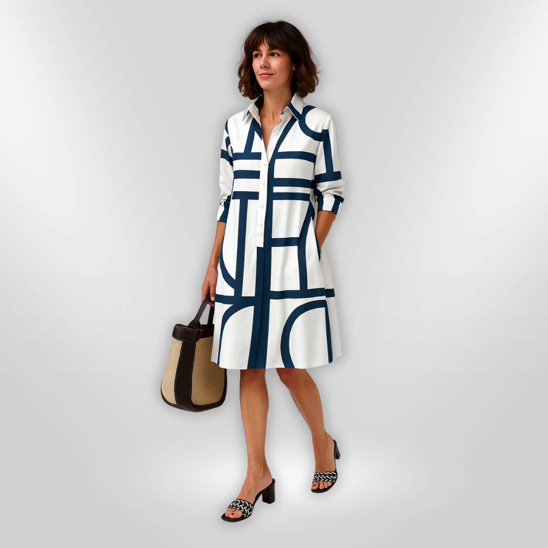 Vestido Midi Geométrico feminino