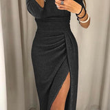 Vestido chique ombros descobertos feminino