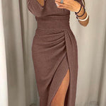 Vestido chique ombros descobertos feminino