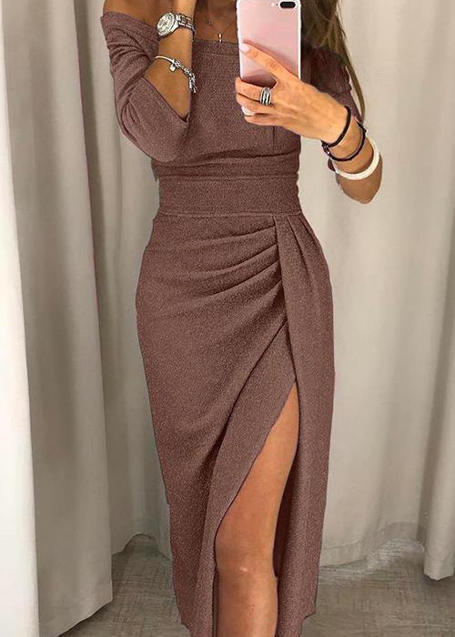 Vestido chique ombros descobertos feminino