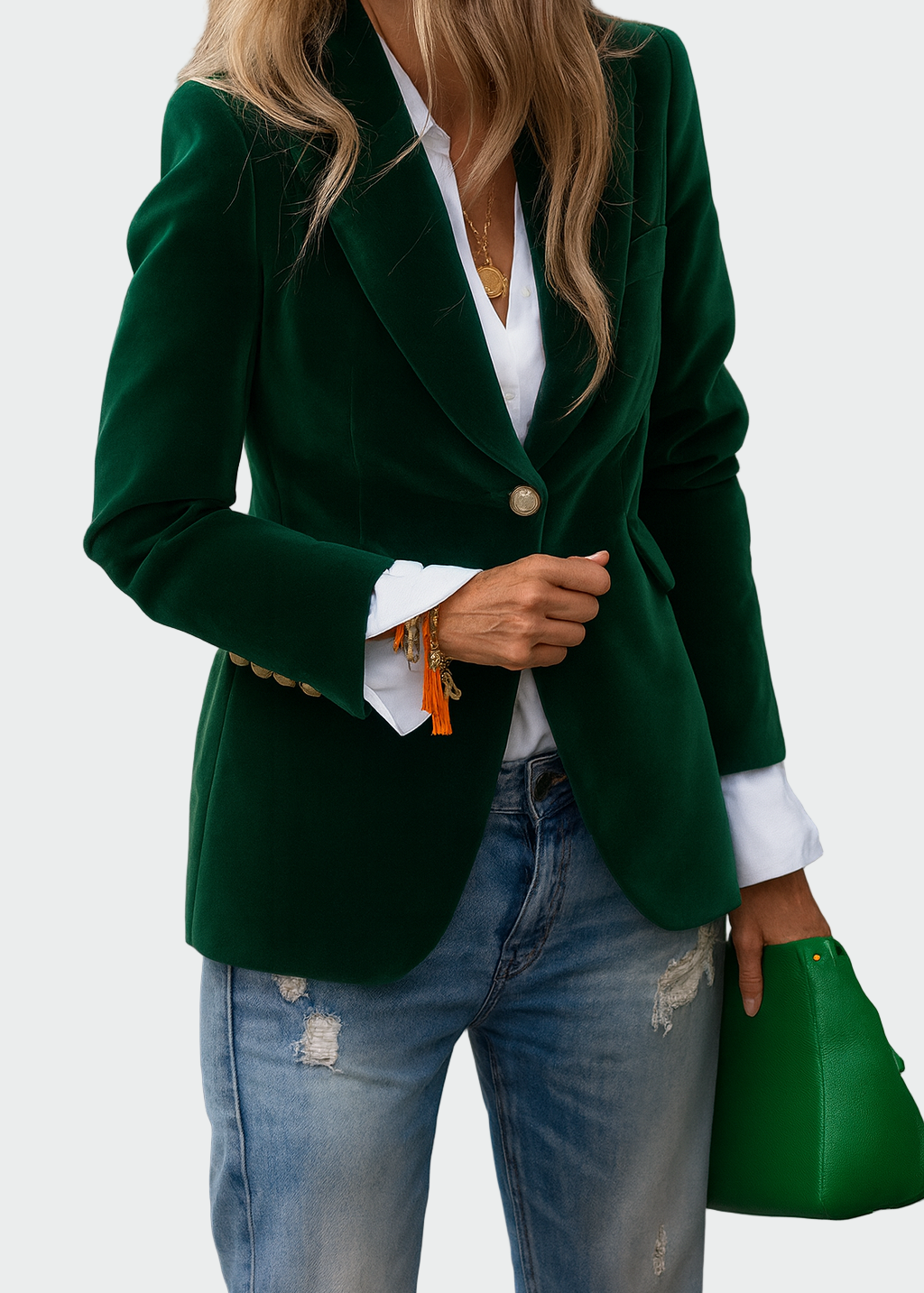 Casaco em linha luxuosa feminino