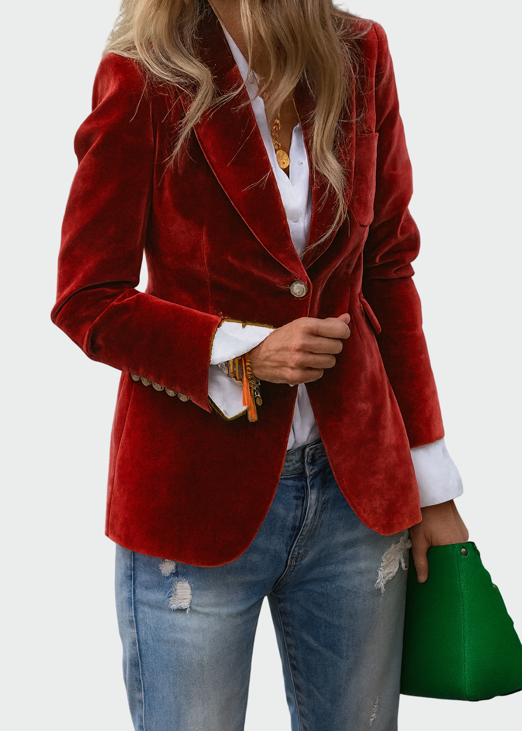 Casaco em linha luxuosa feminino