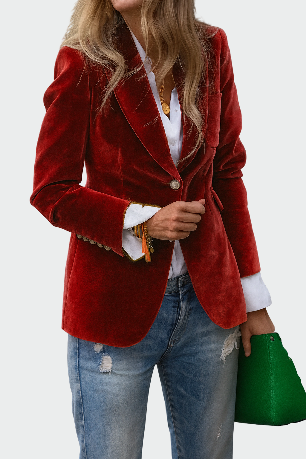 Casaco em linha luxuosa feminino