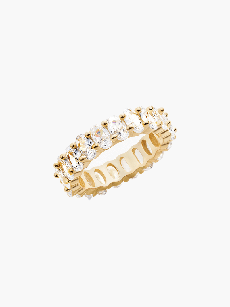 Anel de corte oval feminino