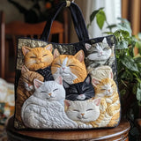 Bolsa artesanal acolchoada - Gatinhos adormecidos