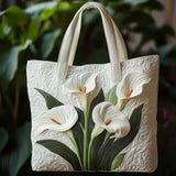 Bolsa artesanal acolchoada - Arums Brancos