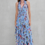 Alice | Vestido Maxi Floral com Decote Cruzado