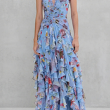 Alice | Vestido Maxi Floral com Decote Cruzado
