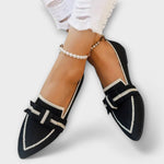 Sapatos femininos planos com design de nó feminino