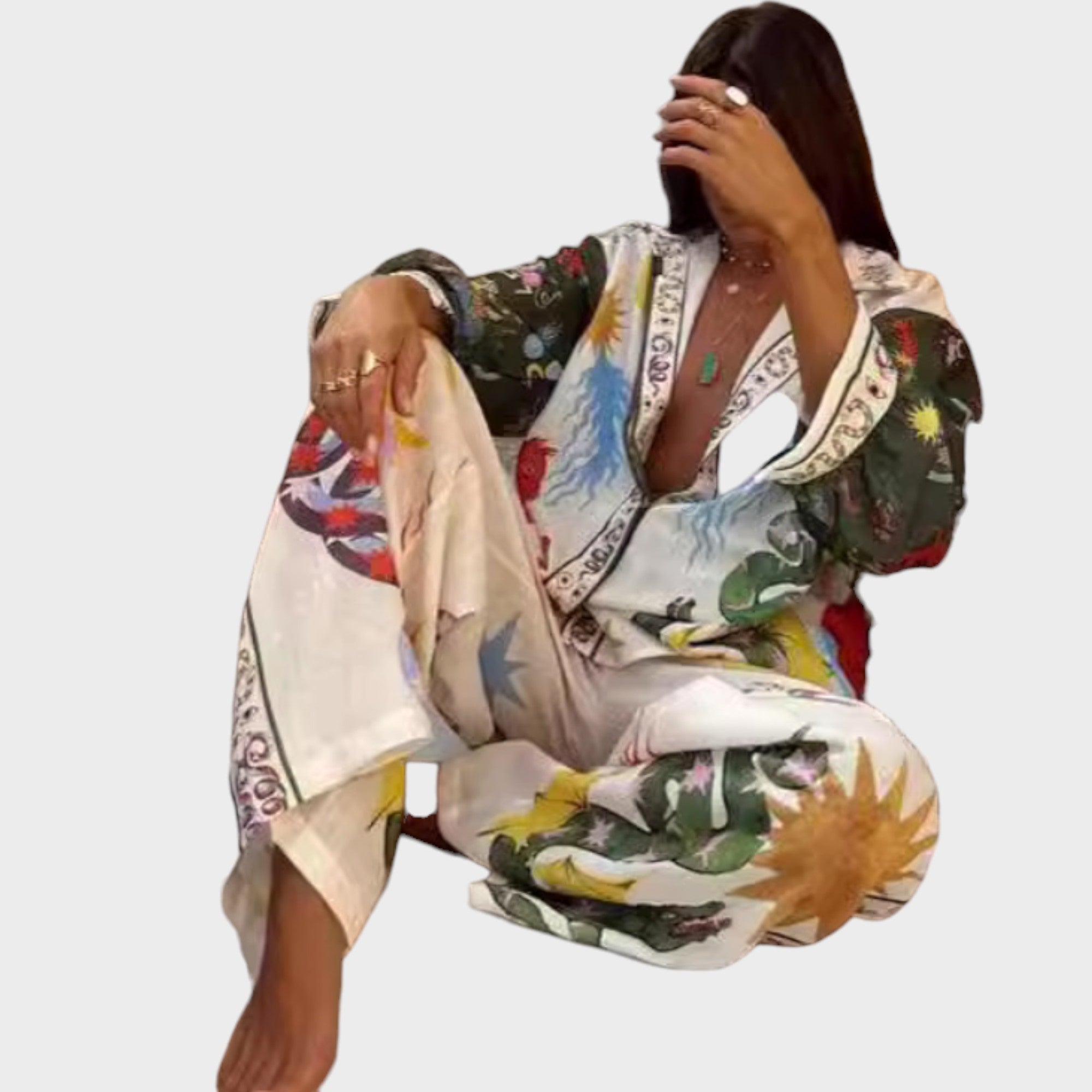Conjunto de duas peças elegante feminino