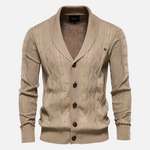 Cardigan Argyle Mistura Suave masculino