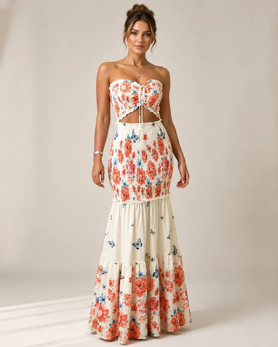 Vestido Alessia – Elegância Fluida com Recorte Frontal