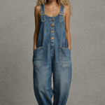 Macacão de Denim Elegante com Bolsos