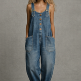 Macacão de Denim Elegante com Bolsos