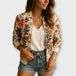 Casaco bomber elegante floral feminino