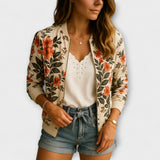 Casaco bomber elegante floral feminino