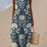 Olívia | Vestido Midi Floral Fluido