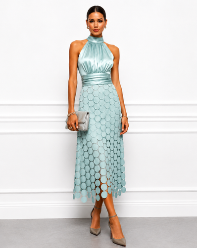 Vestido midi Céline de cerimónia elegante