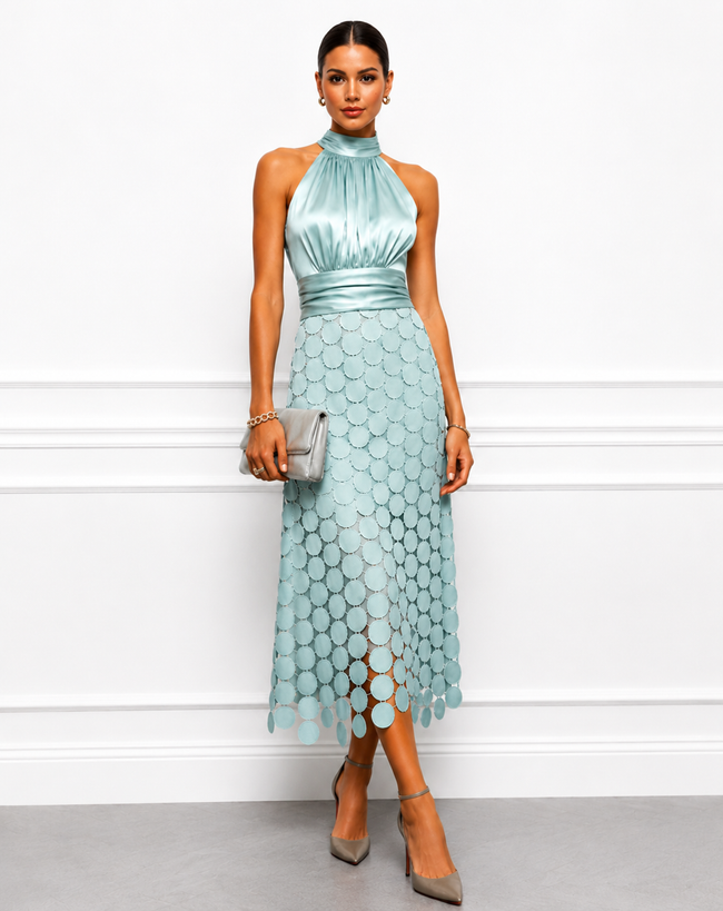 Vestido midi Céline de cerimónia elegante