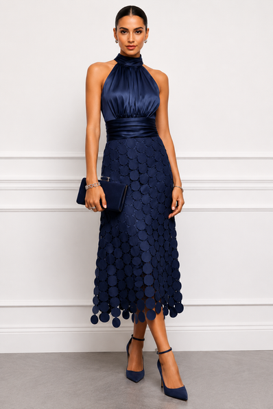 Vestido midi Céline de cerimónia elegante