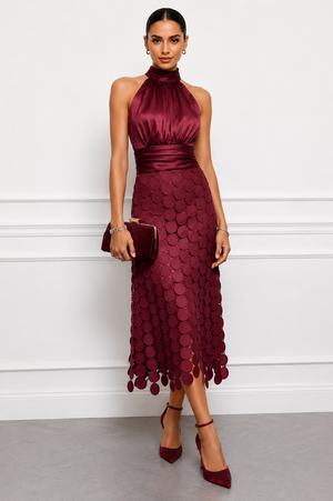 Vestido midi Céline de cerimónia elegante