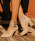 Sapatos de salto alto com tiras múltiplas e sola grossa feminino