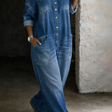 Amara | Macacão Denim Elegância Moderna