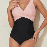 Maiô Feminino Escultor – Decote em V Drapado, Efeito Emagrecente